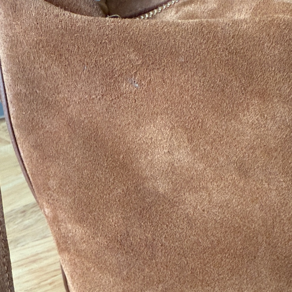 Claudia Firenze Made in Italy Suede Genuine Leather Handbag Purse -Gold Hardware - Picture 13 of 14